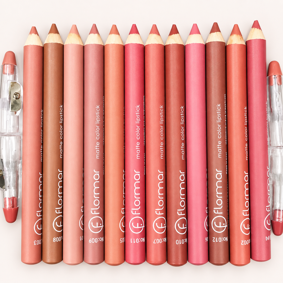Flormar Colorful Nude Lip Pencils Pack of 12 ā Lip Liner Set
