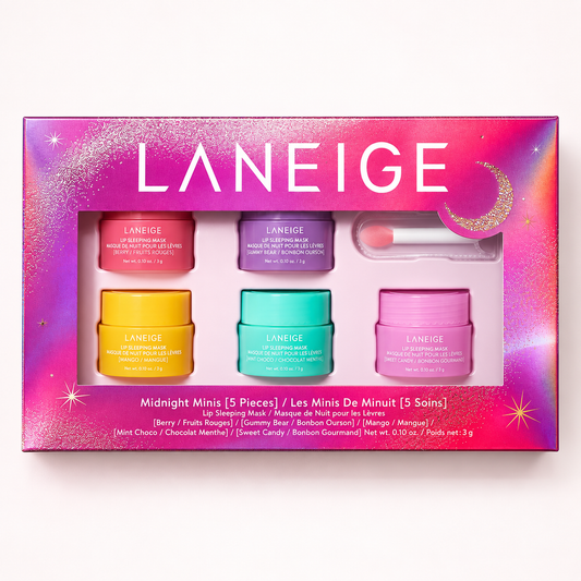 LANEIGE Lip Sleeping Mask 5-Piece Set – Mint Choco, Mango, Berry, Gummy & Sweet Candy