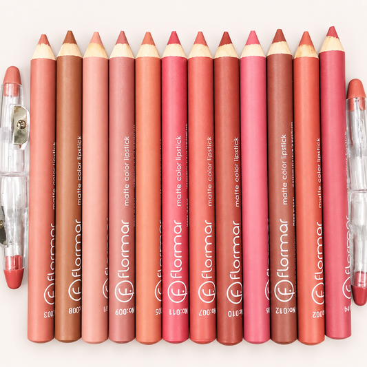 Flormar Colorful Nude Lip Pencils Pack of 12 – Lip Liner Set